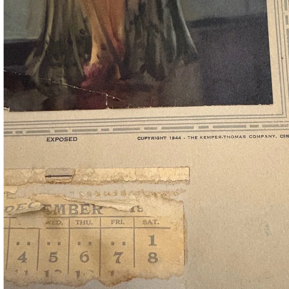 1945 December Calendar Pinup Girl Art Jack Deleon RealEstate Lakewood California